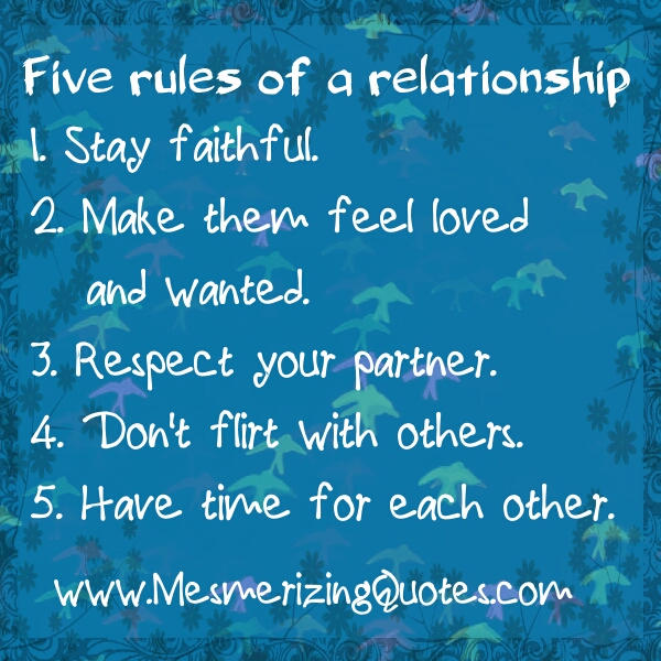 Five Rules of a Relationship - Mesmerizing Quotes