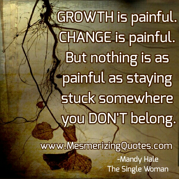 Growth & Change is painful - Mesmerizing Quotes